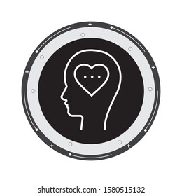human head Feelings icon concept flat design
