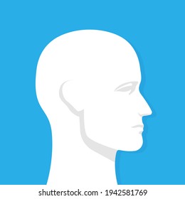 Human head flat vector illustration.