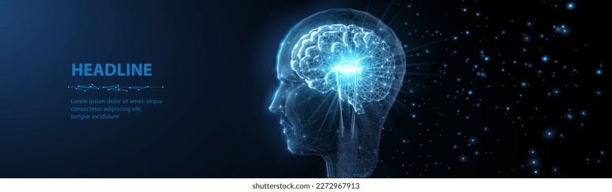 Human head in the form of lightbulb with brain inside. Digital age innovate. Ai technology, artificial mind, brain cognition, digital innovation, Artificial intelligence, Cyber robot, abstract concept