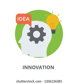 
Human head with gear and bulb is icon concept of innovative 
