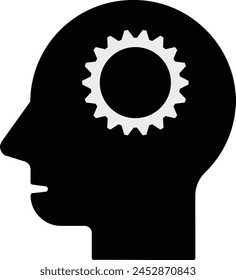 Una cabeza humana y un ícono de engranaje que representa una cabeza humana