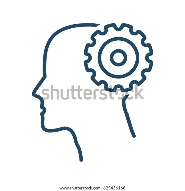 Human Head Gear Vector Icon Meaning Stock Vector Royalty Free 625436168