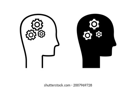 Human head gears cogwheel. Gear in head. Illustration vector