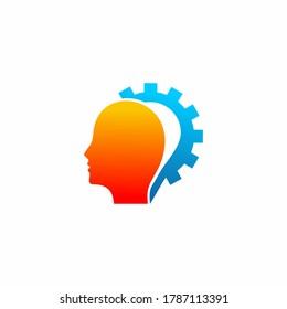 Human head with gears  design. Illustration vector stock illustration