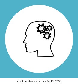 Human head with gears icon