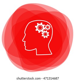Human head with gears icon
