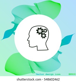 Human head with gears icon
