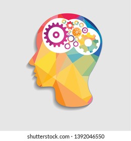 Human Head Gears Head Thinking Flat Stock Vector (Royalty Free ...