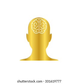 human head -  gold vector icon