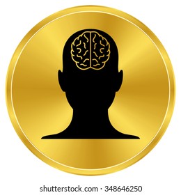 human head - gold vector icon