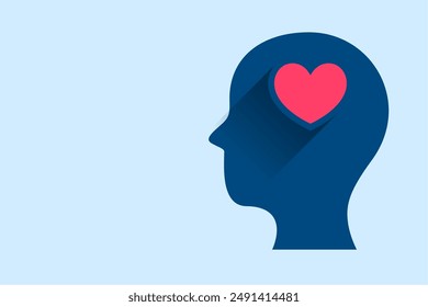 fondo de la cabeza y el corazón humanos para la campaña de salud mental Vector