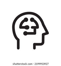 Human head icon, ai, simple outline icon