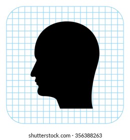 Human head icon - black  vector icon