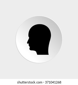 Human head icon  - black vector icon