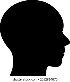 Human head icon with flat style. Isolated vector human head icon illustrations, simple style.