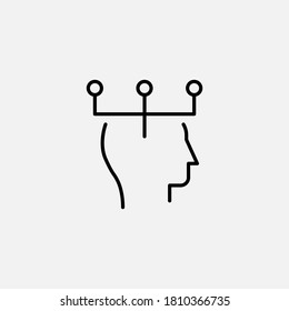 Human head icon isolated on background. Decisions symbol modern, simple, vector, icon for website design, mobile app, ui. Vector Illustration
