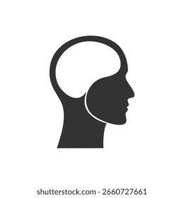 Ícone de cabeça humana isolado em fundo branco. Símbolo moderno, simples, vetor, ícone para design de site, aplicativo móvel, ui. Ilustração de vetor