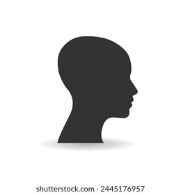 Human head icon isolated vector illustration on white background.