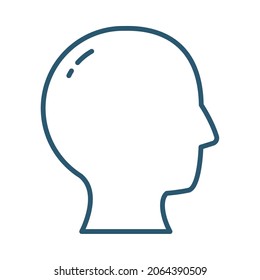 human head icon on white background
