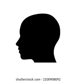 human head icon . Human head profile black shadow silhouette vector illustration color editable