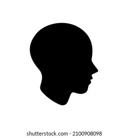 icono de cabeza humana. Perfil de cabeza humana sombra de color negro de la ilustración vectorial color editable