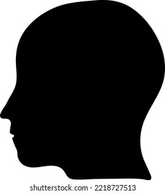 menschliches Kopfsymbol. Human head profile black shadow silhouette Vektorgrafik Farbe editable.eps