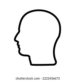 human head icon . Human head profile black shadow silhouette color editable