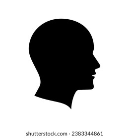 icono de cabeza humana. Perfil de cabeza humana sombra de color negro de la ilustración vectorial color editable