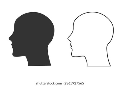 Human head icon. Profile sign vector ilusration.