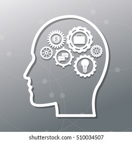 Human head and icon set design