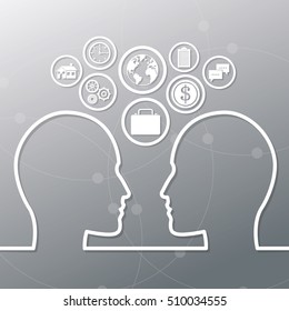 Human head and icon set design