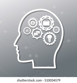 Human head and icon set design