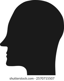 Human head icon, human head silhouette isolated on white background. Vector, designer illustration. Vector.