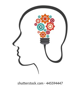 Human head icon. Thinking design. Vector graphic