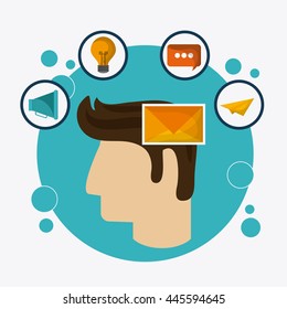 Human head icon. Thinking design. Vector graphic