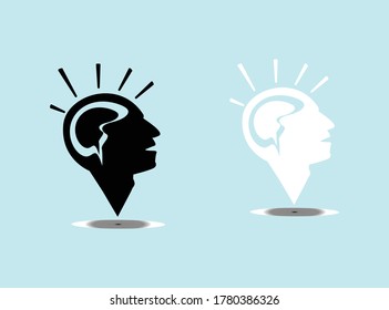 human head with idea bulb