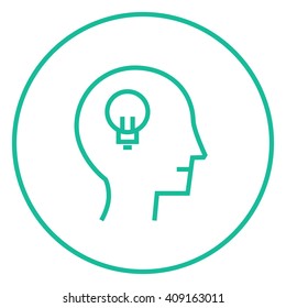 Cabeza humana con icono de línea de idea.