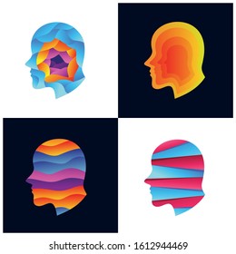 Human Head Illustration Logo design Vector