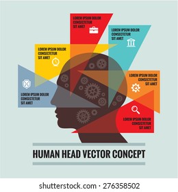 Human Head - Infographic Concept - Creative Vector Scheme. Geometric Triangles Structure. Design Element. 