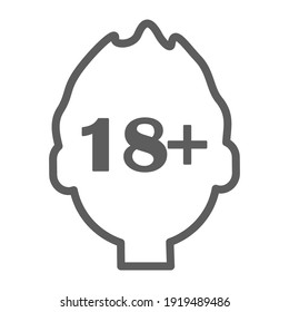 Human head with inscription 18 plus icon vector illustration design isolated