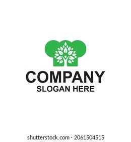 Human head leaf logo premium