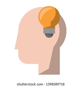 human head with light bulb