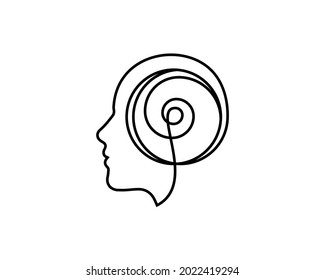 Human head with line continous art