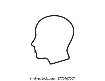 human head line icon. simple style person sign. isolated vector infographic element and symbol for web design