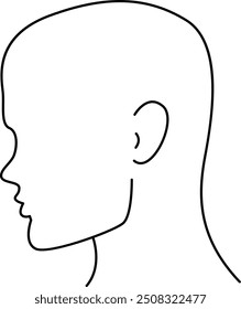 Ilustración vectorial de ilustración de línea de cabeza humana