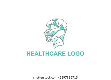 Logotipo de cabeza humana inteligencia artificial tratamiento neural, tecnología moderna.