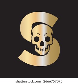 Human Head Logo Combine With Letter S Vector Template