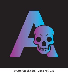 Logotipo da cabeça humana Combine com modelo de vetor de letra A