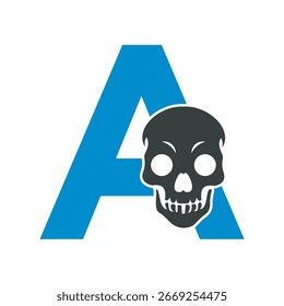 Logotipo da cabeça humana Combine com modelo de vetor de letra A