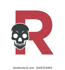 Logotipo de la cabeza humana combinado con la letra R Plantilla de Vector